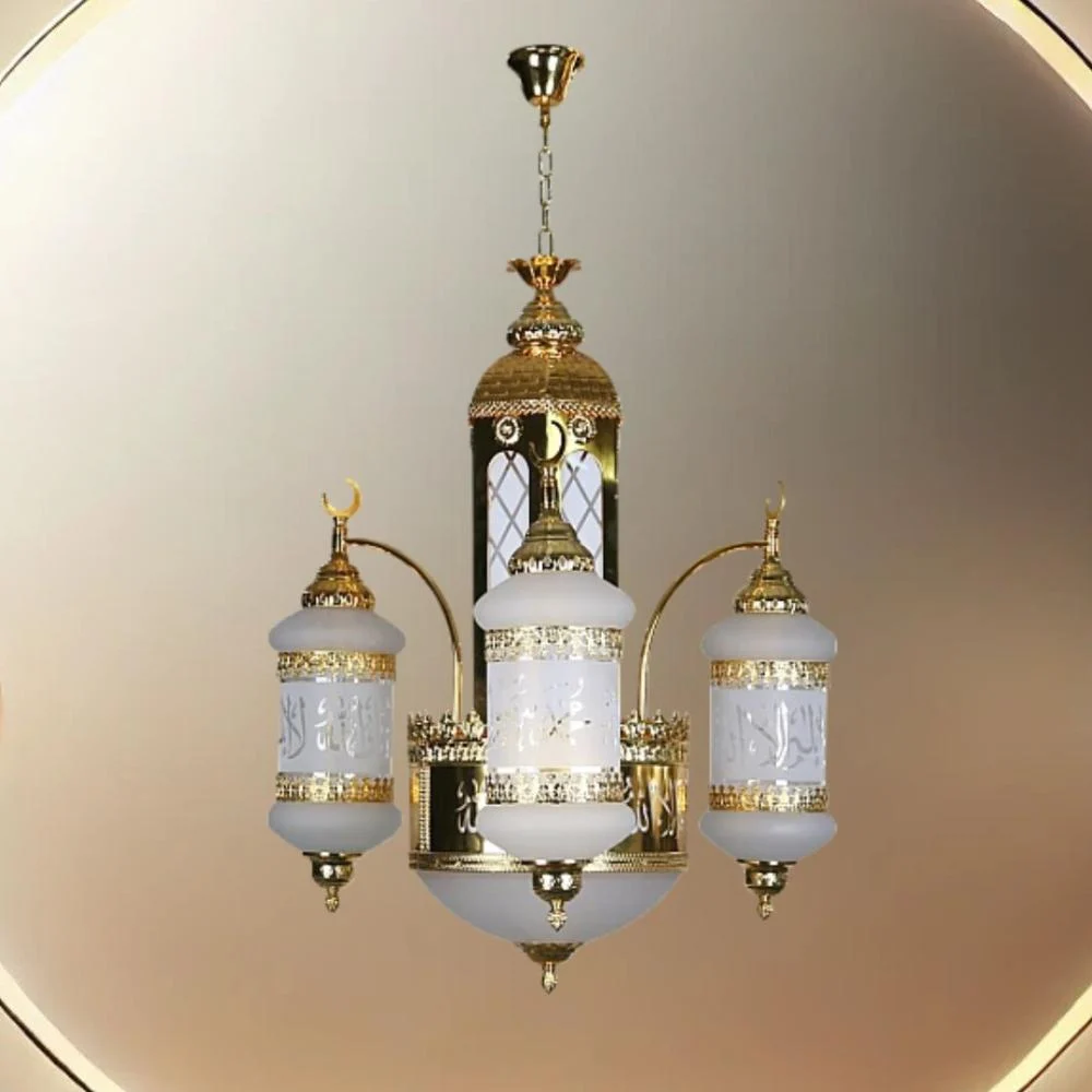 نجف كور نحاس مزخرف من المشكاة: سحر الإضاءة المركزية وفخامة النقش اليدوي