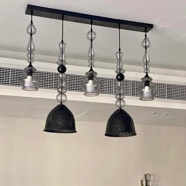 تفاصيل معدن نجفة نحاس مستديرة فضي مقاومة للصدأ