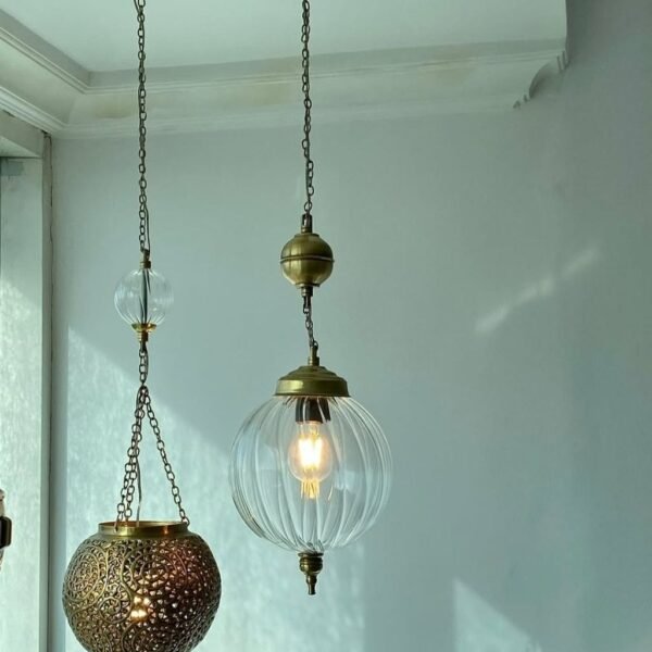 نجفة نحاس مستديرة بتصميم كلاسيكي أصيل للصالونات 