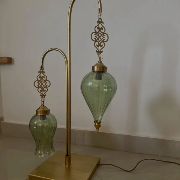 أباجورة أرضية نحاسي كريستال بتصميم ملكي طويل من المشكاة 