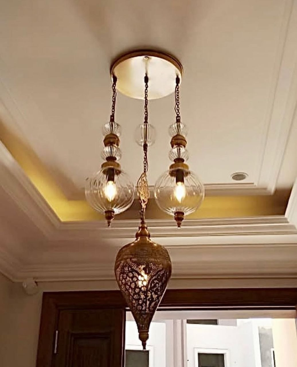 نجفة سقف مودرن نحاس أصلية بتصميم مدمج من المشكاة