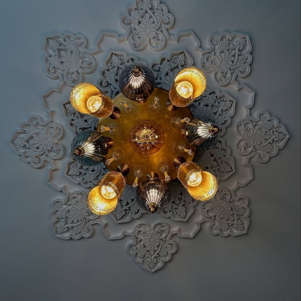 نجفة سقف مودرن نحاس أصلية بتصميم دائري مدمج من المشكاة 