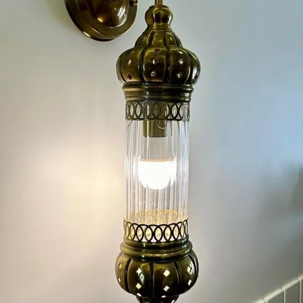 أبليك نحاسي فخم مطعم بالكريستال النقي من المشكاة 