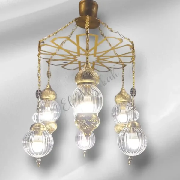 نجف مودرن نحاس كريستال بتصميم عصري فاخر من المشكاة 