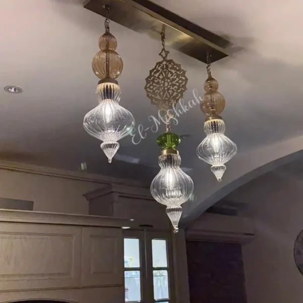 نجف مودرن نحاس كريستال بتصميم دائري طبقات من المشكاة 